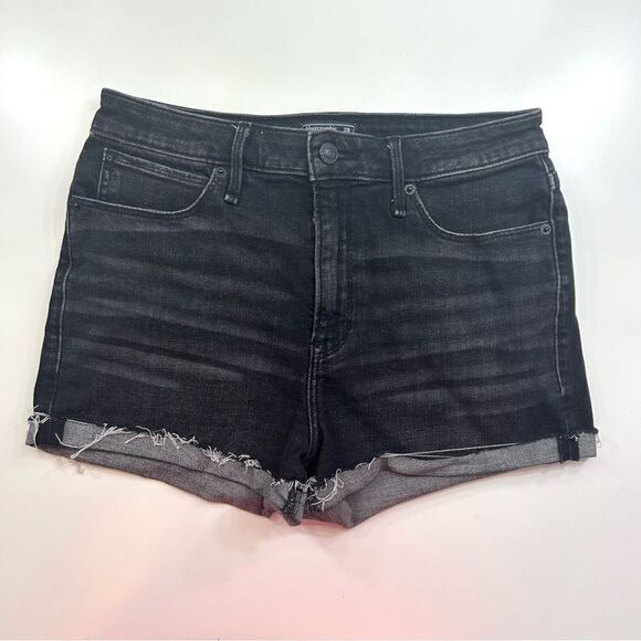 Abercrombie and Fitch Simone High Rise Shorts Dark Wash Size 28 - Picture 1 of 9